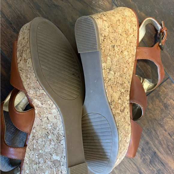 White Mountain Dharma Brown Front Zip Wedge Heels 4" Women 10 - Picture 7 of 10